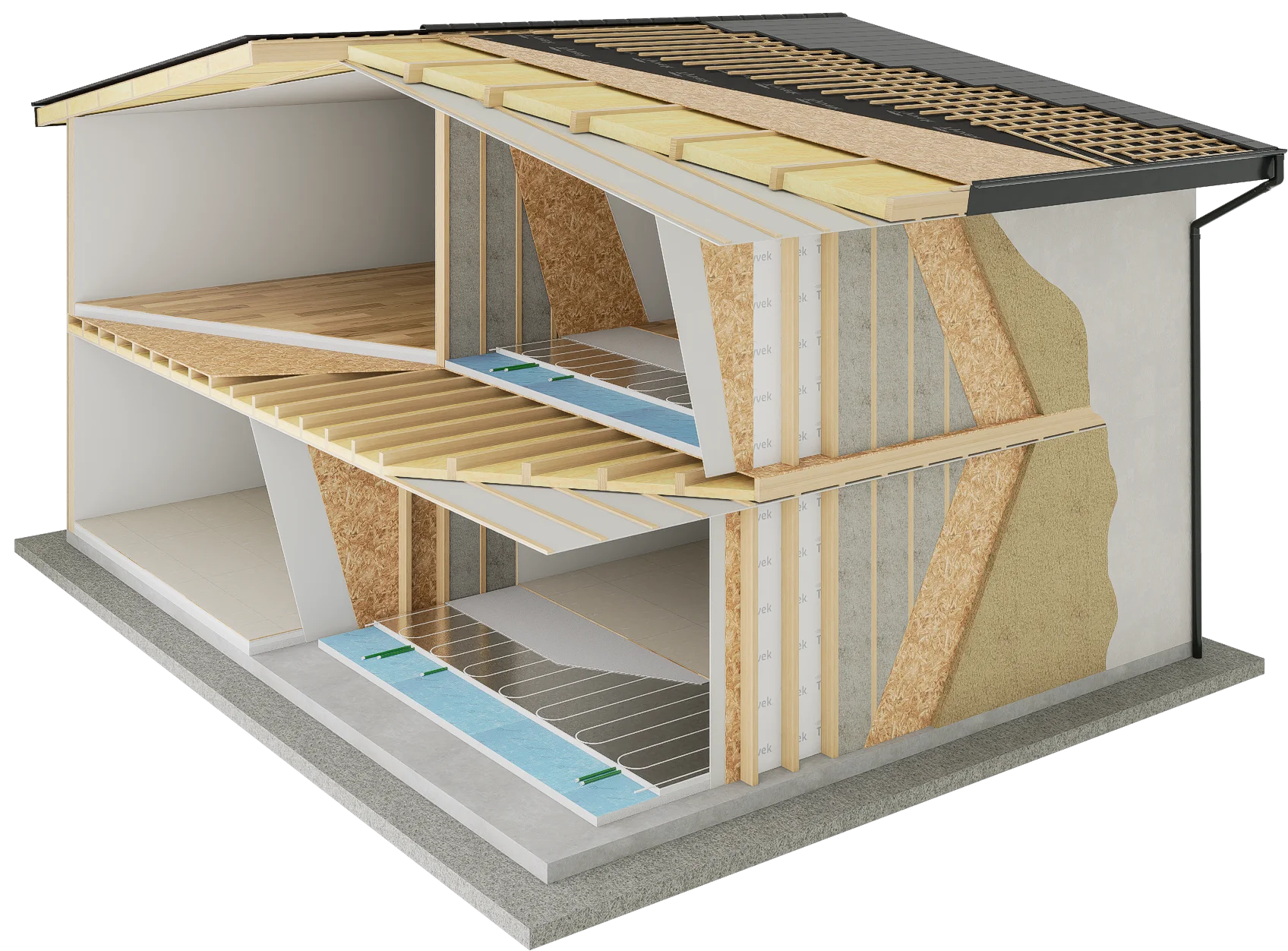 Sezione dei materiali usati per abitazione.